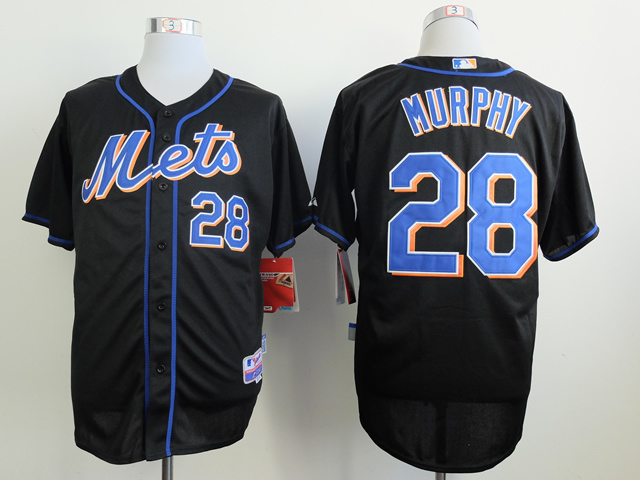 Men New York Mets #28 Murphy Black MLB Jerseys